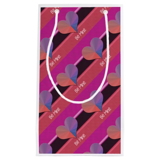 Wees mijn Valentijn reflecterend hart Klein Cadeauzakje (Voorkant)