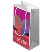 Wees mijn Valentijn reflecterend hart Klein Cadeauzakje (Voorkant Gekanteld)