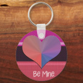 Wees mijn Valentijn reflecterend hart Sleutelhanger (Voorkant)