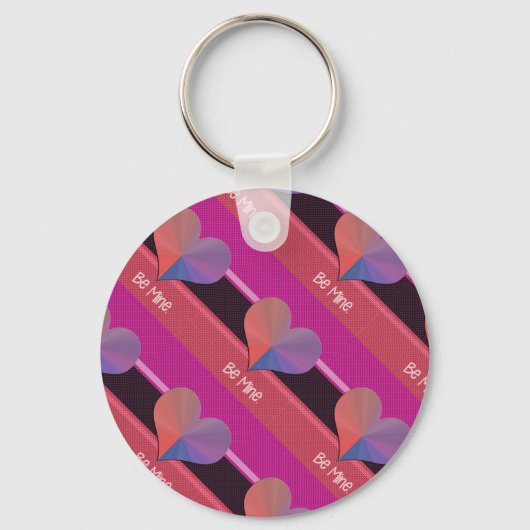 Wees mijn Valentijn reflecterend hart Sleutelhanger (Voorkant)