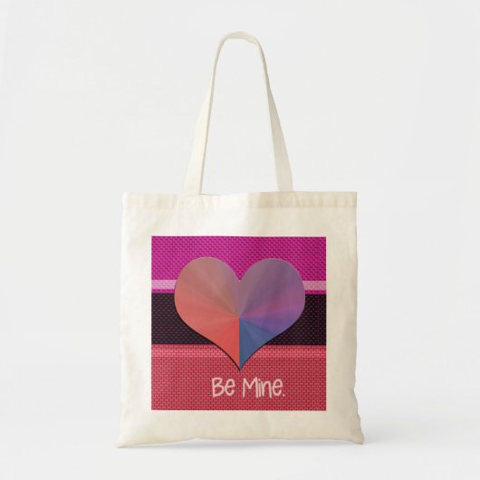 Wees mijn Valentijn reflecterend hart Tote Bag (Voorkant)