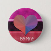 Wees mijn Valentijn reflecterende hart Ronde Button 5,7 Cm (Voorkant)