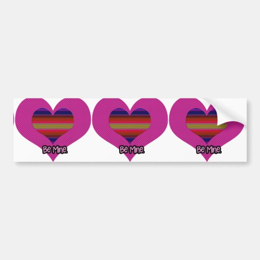 Wees mijn Valentijn regenbooghart Bumpersticker (Voorkant)