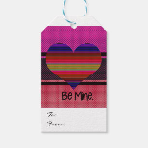 Wees mijn Valentijn regenbooghart Cadeaulabel