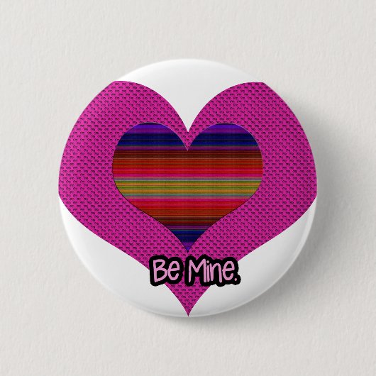 Wees mijn Valentijn regenbooghart Ronde Button 5,7 Cm (Voorkant)