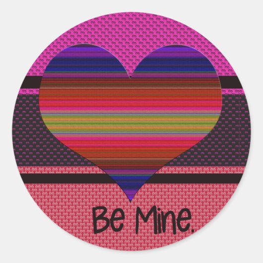 Wees mijn Valentijn regenbooghart Ronde Sticker (Voorkant)