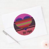 Wees mijn Valentijn regenbooghart Ronde Sticker (Envelop)