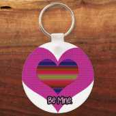 Wees mijn Valentijn regenbooghart Sleutelhanger (Voorkant)