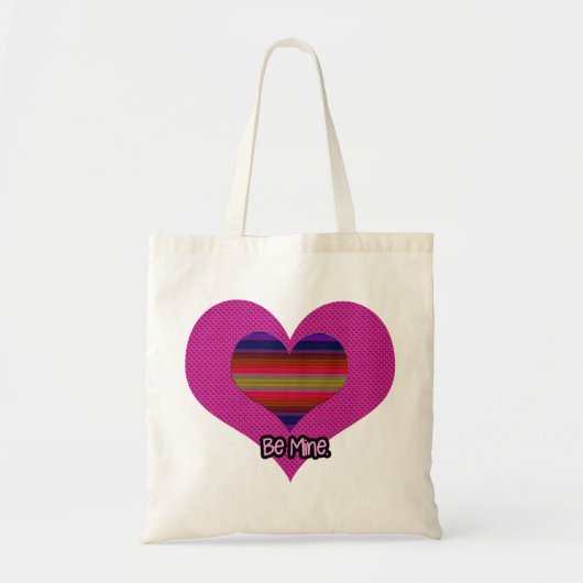 Wees mijn Valentijn regenbooghart Tote Bag (Voorkant)