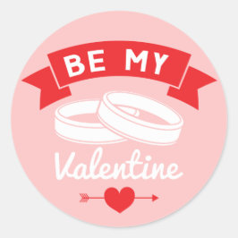 Wees mijn Valentijn Rings Ronde Sticker