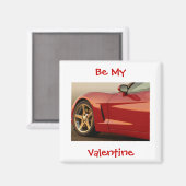 Wees mijn Valentijn rode corvette Magneet (Voorkant / Achterkant)