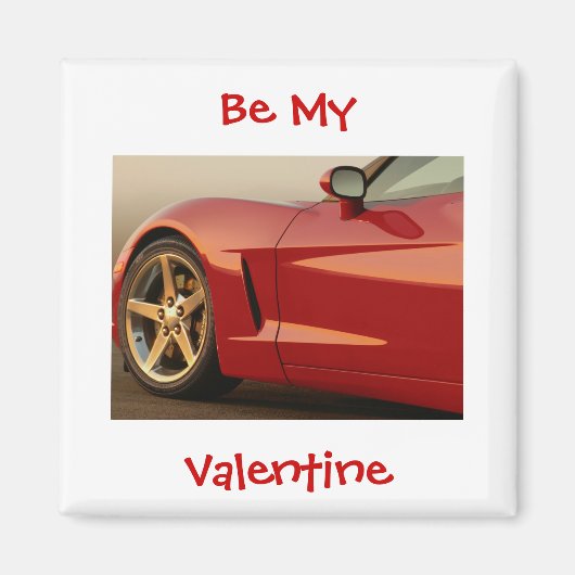 Wees mijn Valentijn rode corvette Magneet (Voorkant)