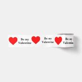 Wees mijn Valentijn Rode Hart Liefde Satijnen Lint (Voorkant)