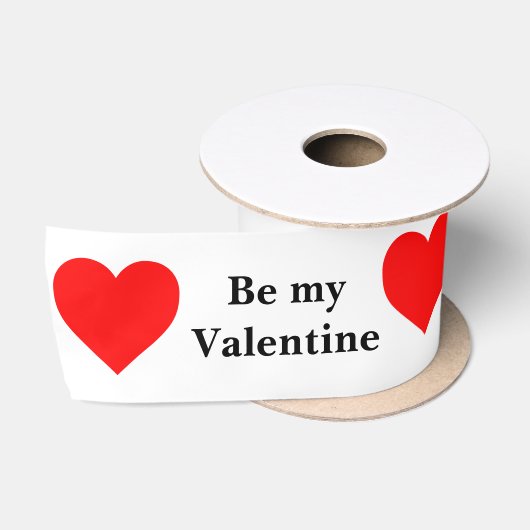 Wees mijn Valentijn Rode Hart Liefde Satijnen Lint (Spoel)