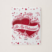 Wees mijn Valentijn! Rode harten Legpuzzel (Verticaal)