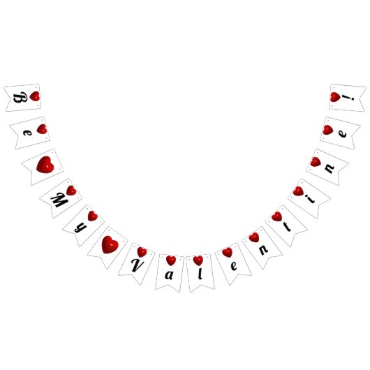 Wees mijn Valentijn! Rode harten Vlaggetjes (Alle)