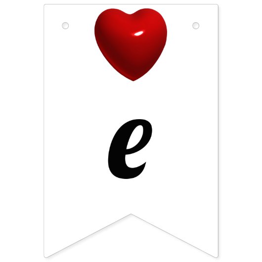 Wees mijn Valentijn! Rode harten Vlaggetjes (Tweede vlag)