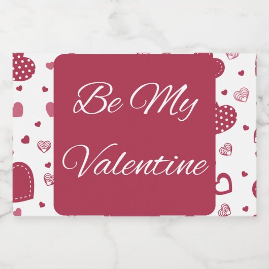 Wees mijn Valentijn Rode Mousserende Wijn Label Sparkling Wijnetiket (Enkel label)