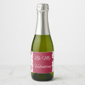 Wees mijn Valentijn Rode Mousserende Wijn Label Sparkling Wijnetiket (Voorkant)