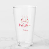 Wees mijn valentijn rode naam elegante liefdeskopp glas (Achterkant)
