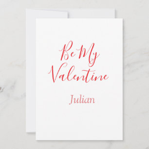 Wees mijn valentijn rode naam elegante liefdeskopp kaart