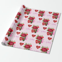 Wees Mijn Valentijn Rode Rozen Vakantie Cadeaupapier