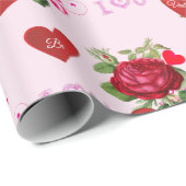 Wees Mijn Valentijn Rode Rozen Vakantie  Cadeaupapier (Rol Hoek)