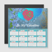 Wees mijn Valentijn Romantisch Roos die hartblauw  (Voorkant / Achterkant)