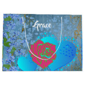 Wees mijn Valentijn Romantisch Roos die hartblauw Groot Cadeauzakje (Achterkant)