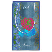 Wees mijn Valentijn Romantisch Roos die hartblauw  Klein Cadeauzakje (Voorkant)