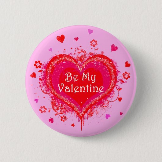 Wees mijn Valentijn Ronde Button 5,7 Cm (Voorkant)