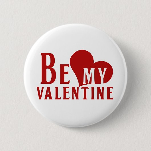 Wees mijn Valentijn Ronde Button 5,7 Cm (Voorkant)