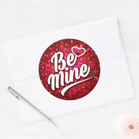 Wees mijn Valentijn Ronde Sticker (Envelop)