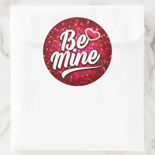 Wees mijn Valentijn Ronde Sticker (Tas)