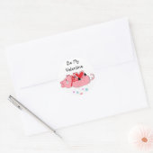 Wees mijn Valentijn Ronde Sticker (Envelop)