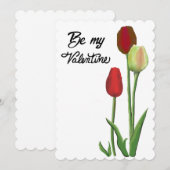Wees mijn Valentijn Rood & Geel tulp ontwerp Feestdagenkaart (Voorkant / Achterkant)
