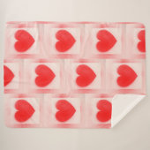 Wees mijn Valentijn rood hart notitie Notitieboek Sherpa Deken (Voorkant (horizontaal))