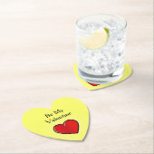 Wees mijn valentijn rood hart op geel kartonnen onderzetters (Insitu)