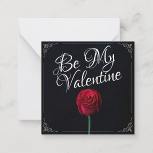 Wees mijn Valentijn - Rood roodrood donker Notitiekaartje