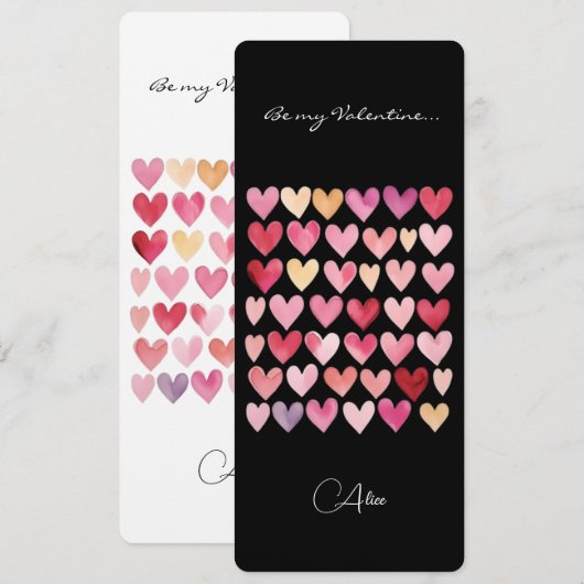 Wees mijn Valentijn - rood, roze geel harten Bladw (Voorkant / Achterkant)