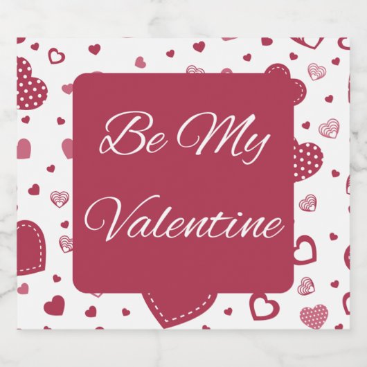 Wees mijn Valentijn Rood Roze Mousserende Wijn Lab Sparkling Wijnetiket (Enkel label)