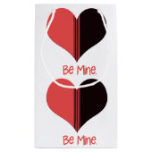 Wees mijn Valentijn Rood Stripe Heart Klein Cadeauzakje (Achterkant)