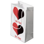 Wees mijn Valentijn Rood Stripe Heart Klein Cadeauzakje (Achterkant Gekanteld)