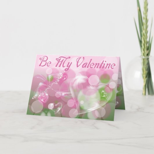 Wees mijn Valentijn roze Feestdagen Kaart (Voorkant)