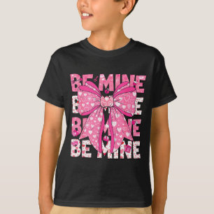 Wees mijn Valentijn Roze Hart Coquette Strik Meisj T-shirt