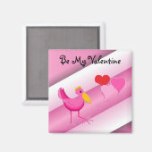 Wees mijn Valentijn Roze Ooievaar Magneet (Voorkant / Achterkant)