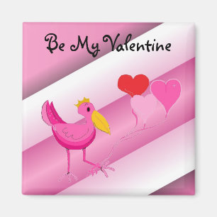 Wees mijn Valentijn Roze Ooievaar Magneet
