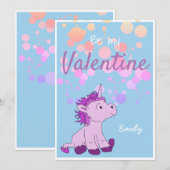 Wees mijn Valentijn Schattige Eenhoorn Valentijn`s Feestdagenkaart (Voorkant / Achterkant)