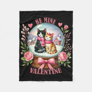 Wees mijn Valentijn Schattige Kat Sneeuwbol Valent Fleece Deken