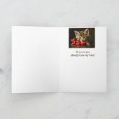 Wees mijn Valentijn Schattige Kitten Cat Red Heart Kaart (Binnen)